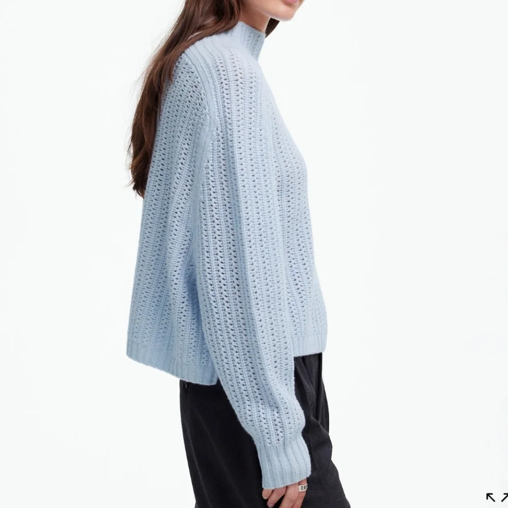 Madewell Pointelle-Stitch Mockneck Sweater - Heather Pale Dawn - Picture 4 of 14
